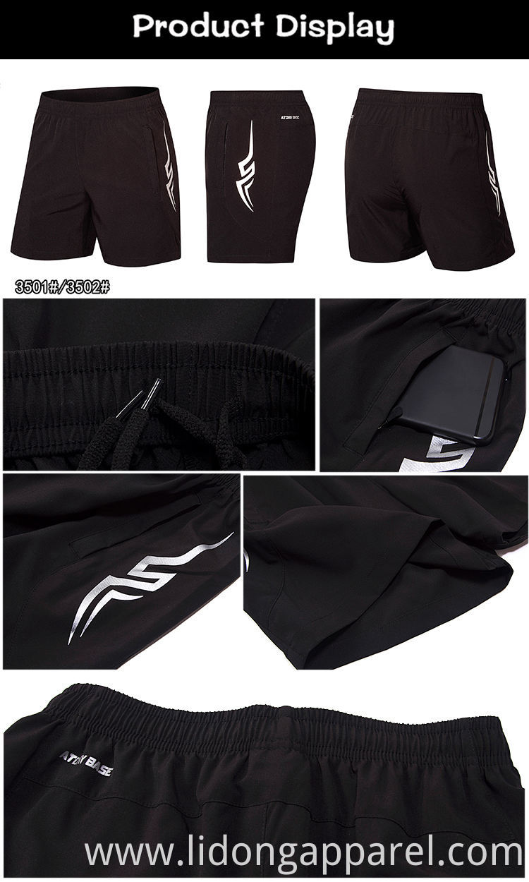 Wholesale Black Wear Unisex Quick Dry Running Clothing Leggings Sport Fitness Gym Shorts